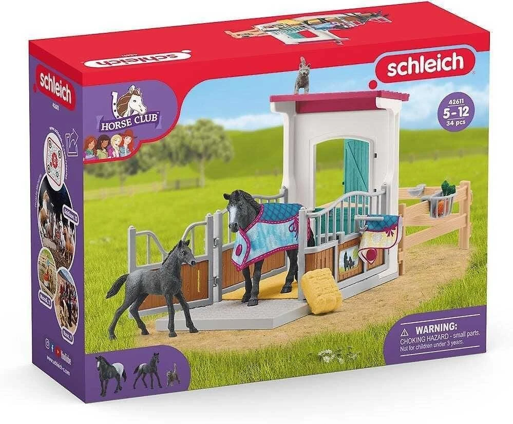 SCHLEICH HORSE CLUB Žirgų aptvaras su kumele ir kumeliuku