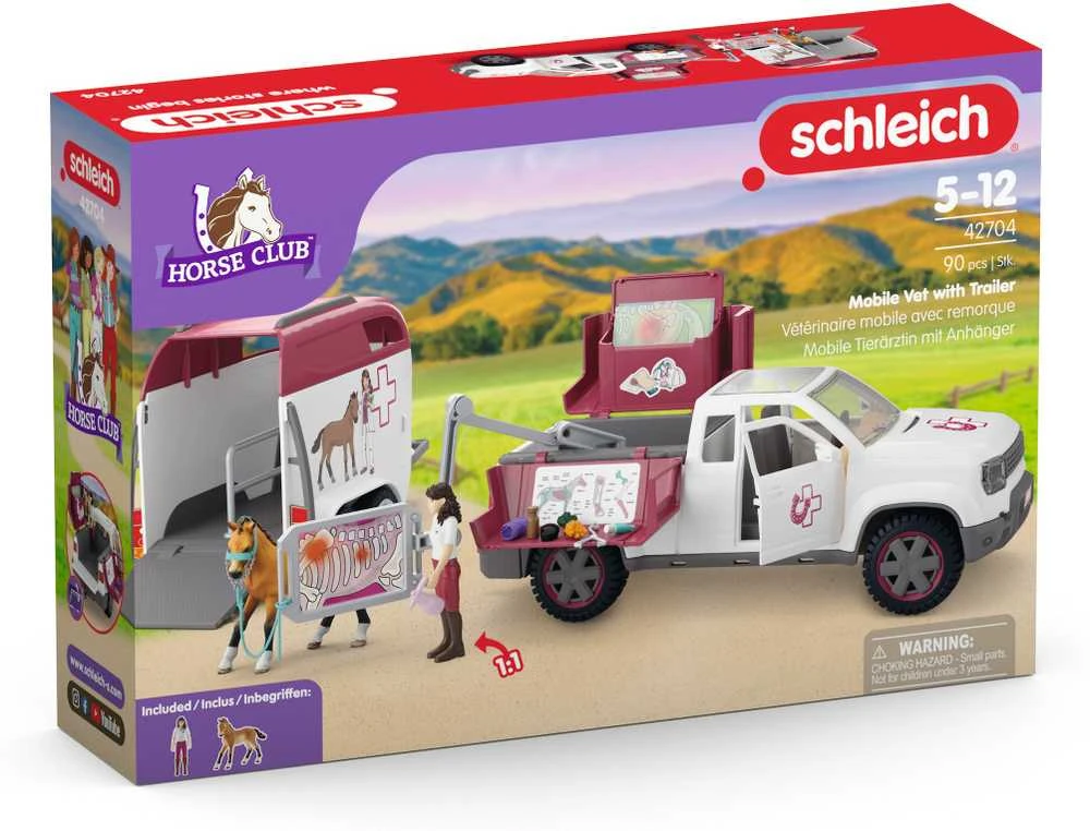 Veterinaro automobilis su priekaba Schleich Horse Club (42704)