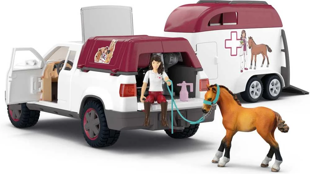 Veterinaro automobilis su priekaba Schleich Horse Club (42704)