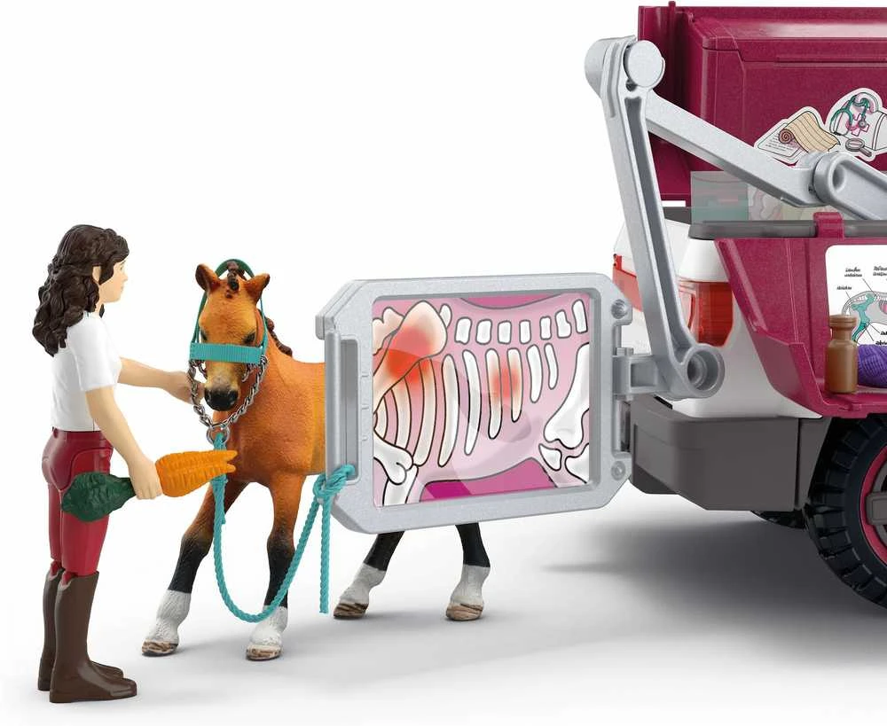 Veterinaro automobilis su priekaba Schleich Horse Club (42704) aprašymas - Prekės nuotrauka