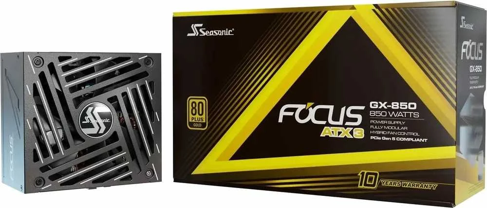 „Seasonic Focus GX 80 PLUS Gold“ maitinimo šaltinis, modulinis – 850 vatų, juodas