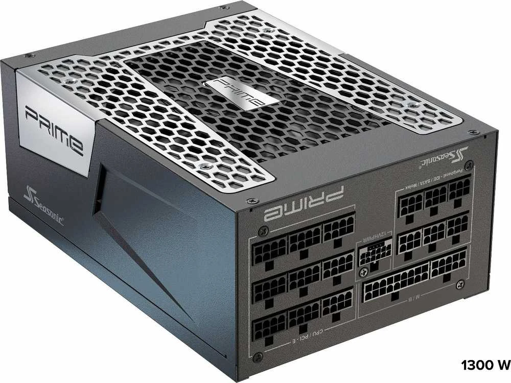 „Seasonic Prime TX-1300“, 80 PLUS Titanium maitinimo blokas, modulinis, ATX 3.1, PCIe 5.1 × 1300 vatų