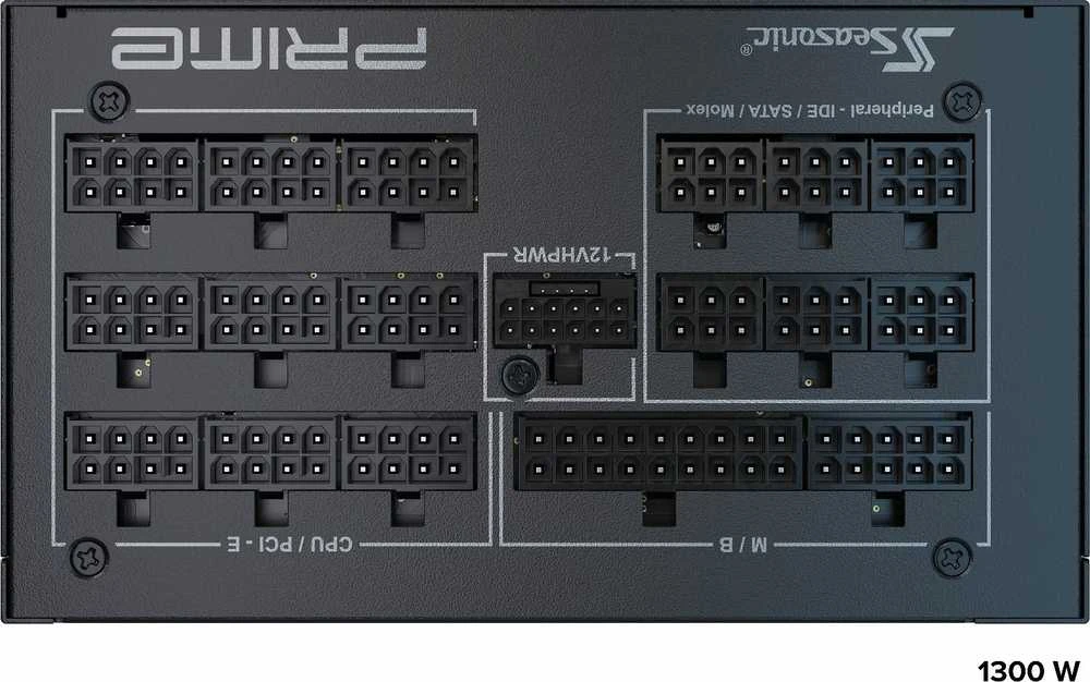 „Seasonic Prime TX-1300“, 80 PLUS Titanium maitinimo blokas, modulinis, ATX 3.1, PCIe 5.1 × 1300 vatų