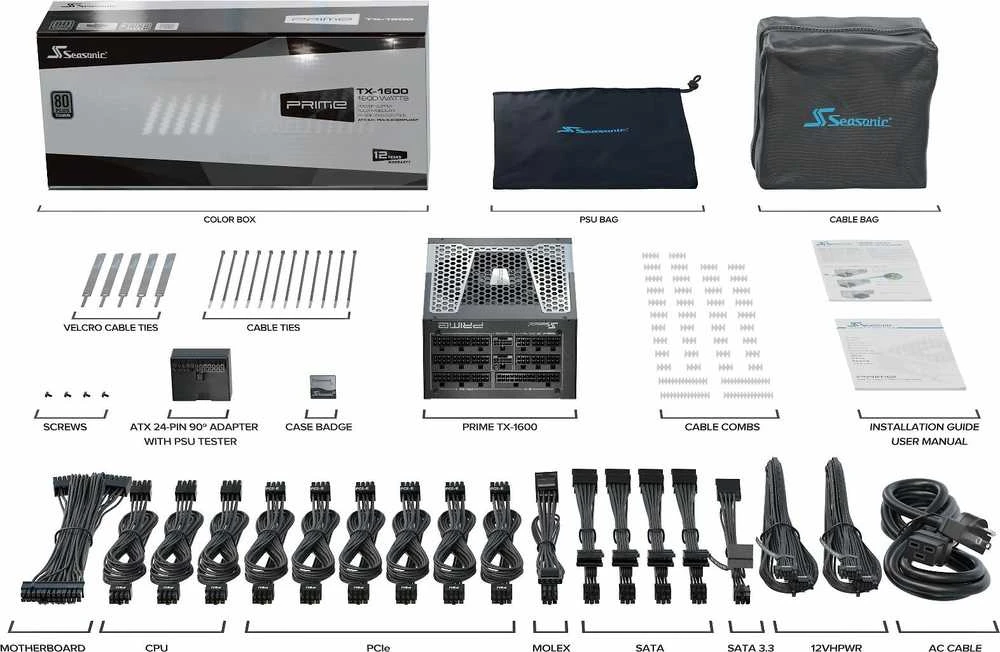 Seasonic Maitinimo blokas PRIME TX-1600 ATX 3.0, 80 PLUS Titanium sertifikatas