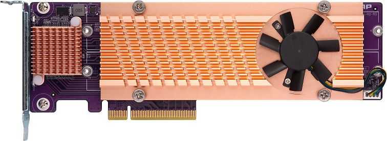 „Qnap QM2-4P-384“, PCIe SSD išplėtimo plokštė, 4 x M.2 2280 M.2 PCIe (3 kartos x4), žemo profilio / viso aukščio laikiklis