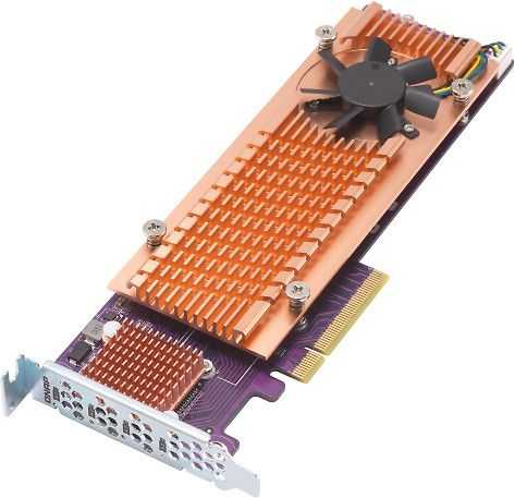 „Qnap QM2-4P-384“, PCIe SSD išplėtimo plokštė, 4 x M.2 2280 M.2 PCIe (3 kartos x4), žemo profilio / viso aukščio laikiklis