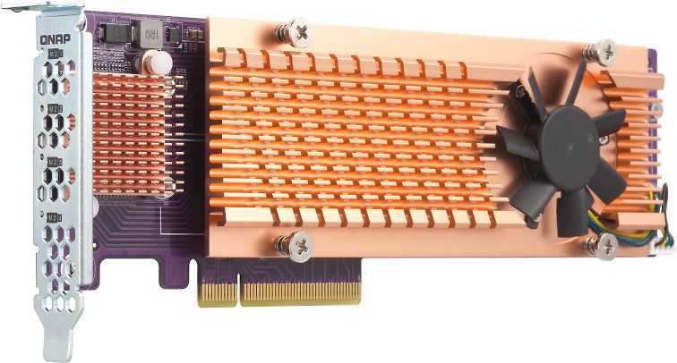 „Qnap QM2-4P-384“, PCIe SSD išplėtimo plokštė, 4 x M.2 2280 M.2 PCIe (3 kartos x4), žemo profilio / viso aukščio laikiklis