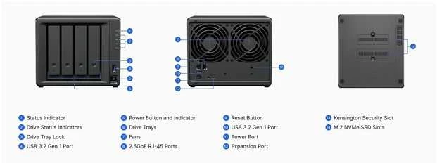 Serveris SYNOLOGY DS925+ DiskStation NAS Ryzen V1500B 4GB ECC SODIMM
