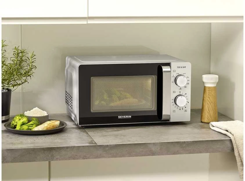 Mikrobangų krosnelė Severin MW 7780 microwave Juodas, Sidabrinis Grilis microwave Countertop 17 L 700 W