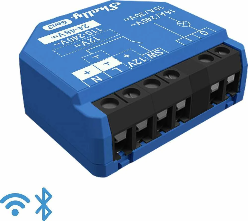 Shelly 1 Gen3 1 kanalo relė 16A (Wifi, Bluetooth)