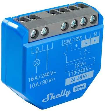 Shelly 1 Gen4 1 kanalo relė 16A (WiFi, Bluetooth, Zigbee, Matter)