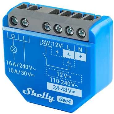 Shelly 1 Gen4 1 kanalo relė 16A (WiFi, Bluetooth, Zigbee, Matter)