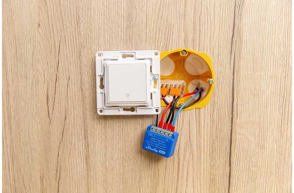 Shelly 1 Mini Gen4 1 kanalo relė 8A (WiFi, Bluetooth, Zigbee, Matter)