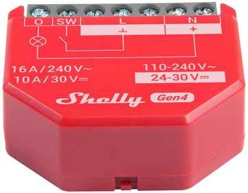 Shelly 1PM Gen4 1 kanalo relė 16A (WiFi, Bluetooth, Zigbee, Matter)