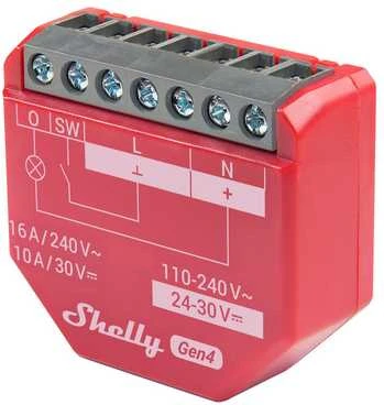 Shelly 1PM Gen4 1 kanalo relė 16A (WiFi, Bluetooth, Zigbee, Matter)