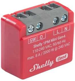 Shelly 1PM Mini Gen4 1 kanalo relė 8A (WiFi, Bluetooth, Zigbee, Matter)