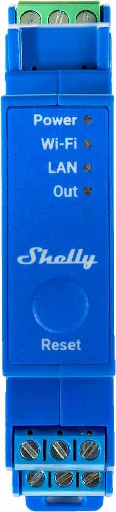 Shelly PRO 1 išmanioji 1 kanalo relė valdoma Wifi LAN ar Bluetooth montuojama ant DIN bėgelio