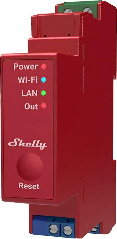Shelly PRO 1PM išmanioji 1 kanalo relė valdoma Wifi LAN ar Bluetooth montuojama ant DIN bėgelio