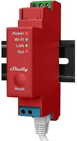 Shelly PRO 1PM išmanioji 1 kanalo relė valdoma Wifi LAN ar Bluetooth montuojama ant DIN bėgelio