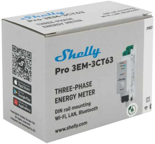 Shelly PRO 3EM-3CT63 elektros sąnaudų skaitiklis