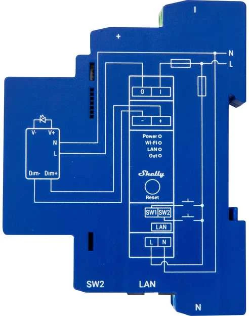 Shelly Pro Dimmer 0/1-10V PM apšvietimo valdiklis