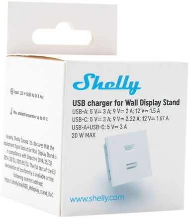 Shelly Wall Ekranas stendo priedas USB, baltas