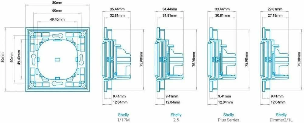 Shelly Wall Switch 4 -seinäkytkin, valkoinen