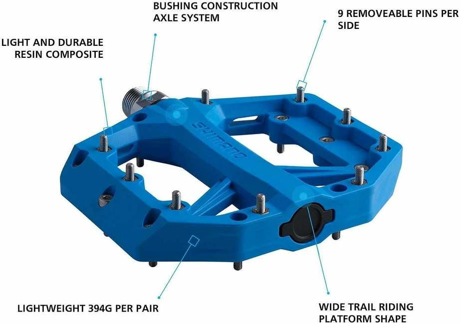 Shimano PD-GR400 Flat Pedal polkimet, sininen