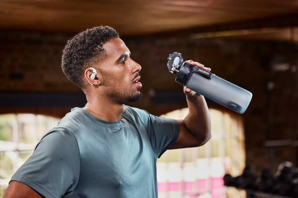 Shokz OpenFit 2+ ausinės su kaulų laidumo technologija ir „Dolby Audio“, juodos