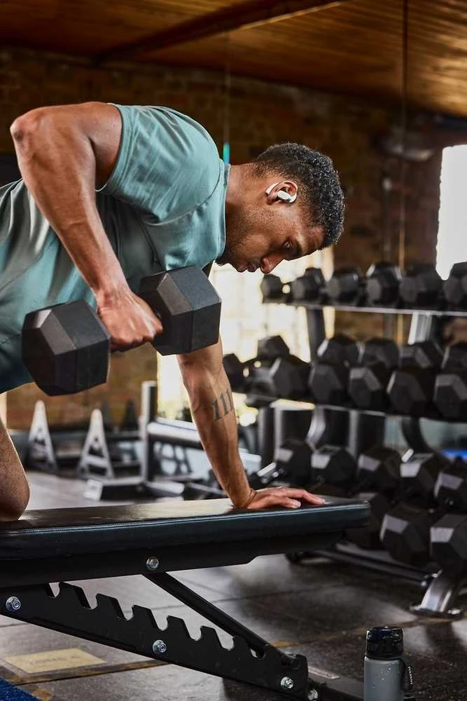 Shokz OpenFit 2+ ausinės su kaulų laidumo technologija ir „Dolby Audio“, pilkos