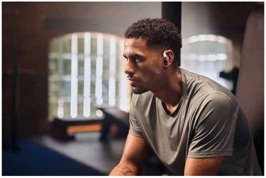 Shokz OpenFit 2+ ausinės su kaulų laidumo technologija ir „Dolby Audio“, pilkos