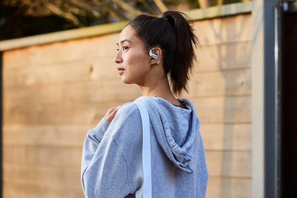 Shokz OpenFit 2+ ausinės su kaulų laidumo technologija ir „Dolby Audio“, juodos