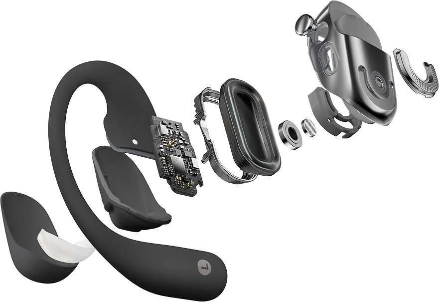 Shokz OpenFit 2 Kaulų laidumo ausinės, Juodas spalvos