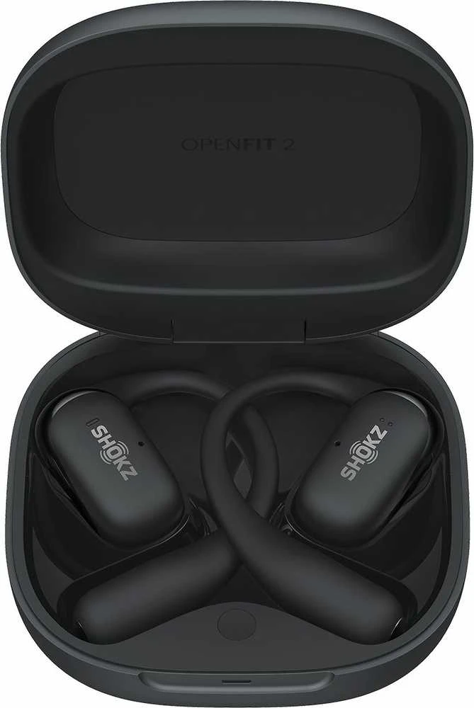 Shokz OpenFit 2 ausinės įkrovimo dėkle
