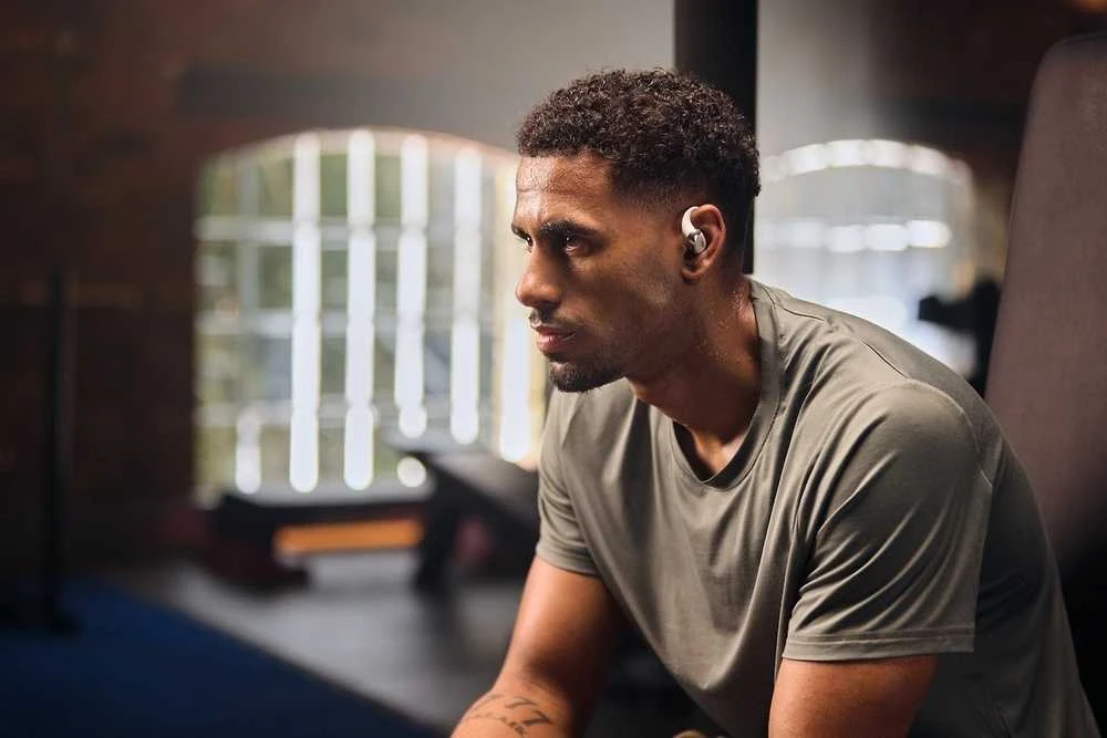 Shokz OpenFit 2+ ausinės su kaulų laidumo technologija ir „Dolby Audio“, juodos
