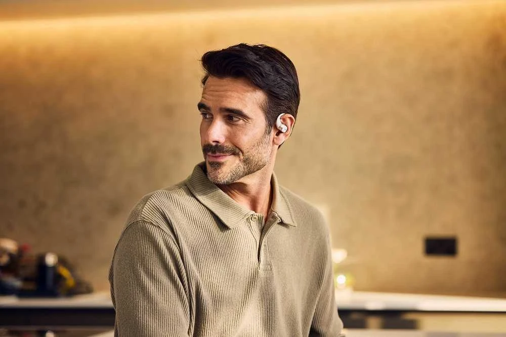 Shokz OpenFit 2+ ausinės su kaulų laidumo technologija ir „Dolby Audio“, pilkos