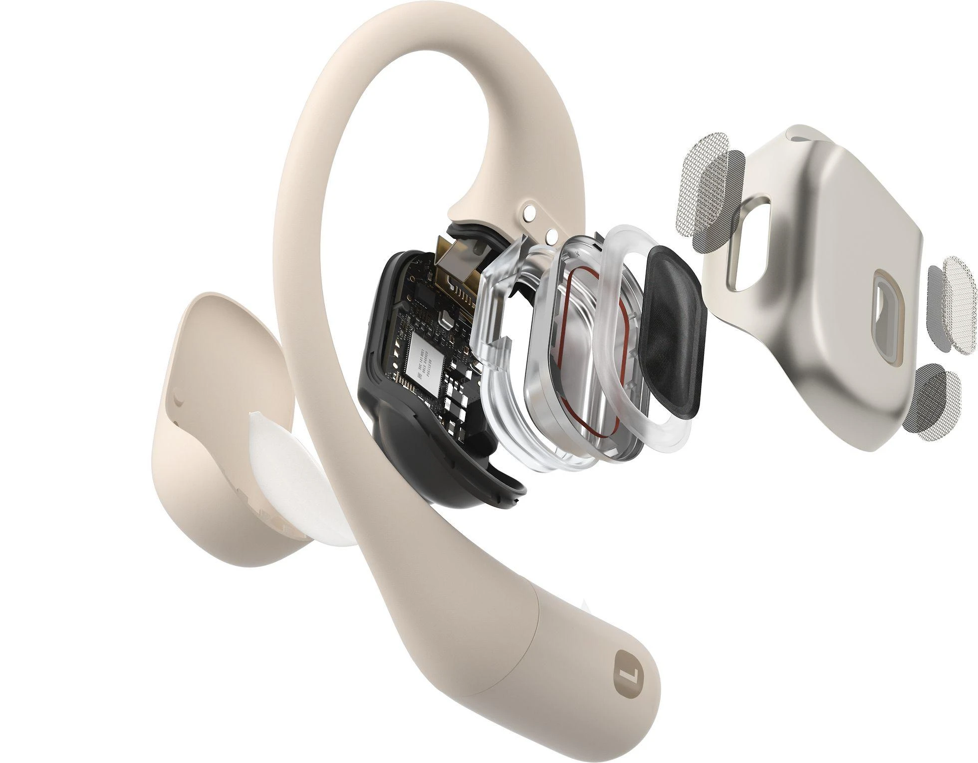 Ausinės Shokz OpenFit, Smėlio spalvos
