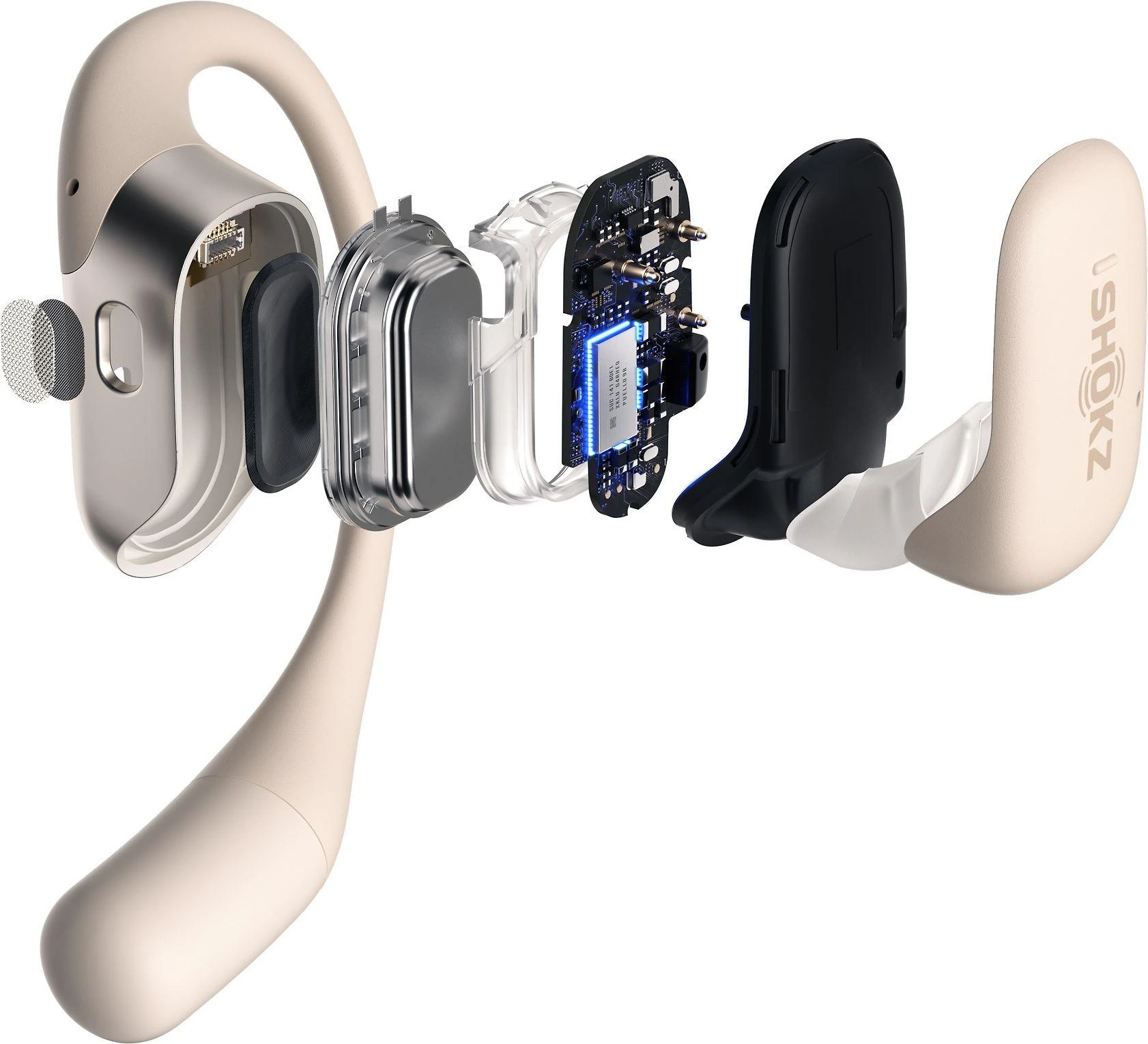 Ausinės Shokz OpenFit, Smėlio spalvos
