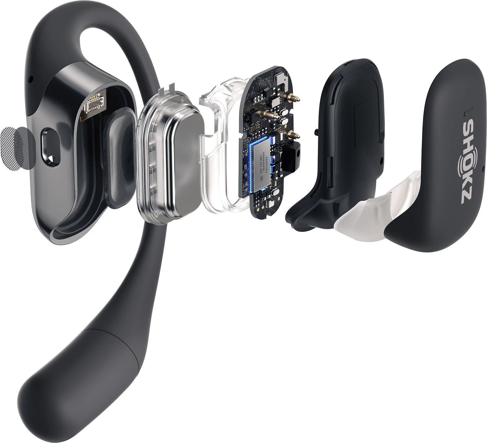 Ausinės Shokz OpenFit, Juodos spalvos