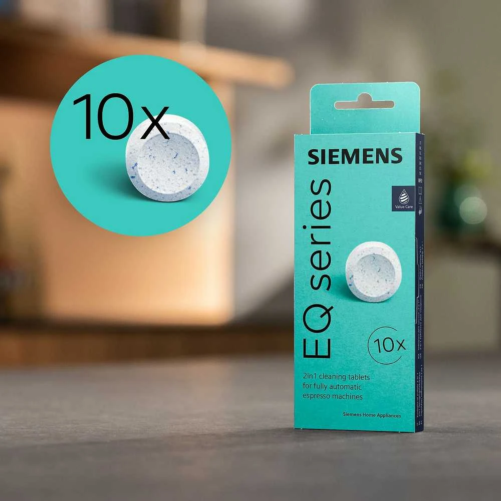 Valymo tabletės kavos aparatams Siemens TZ80001B, 10 vnt.