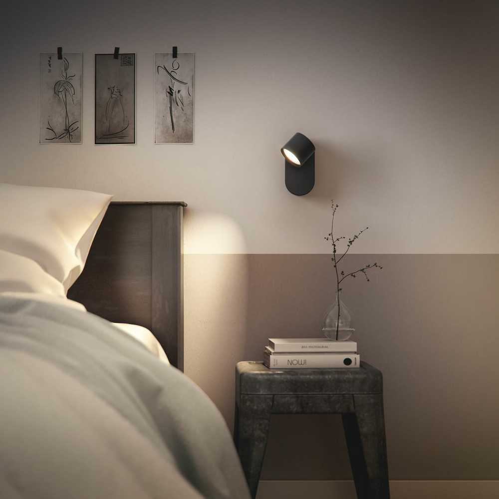 Sieninis šviestuvas Philips Helios Star Spot lubinis šviestuvas, 1 fl., juodas, 500lm