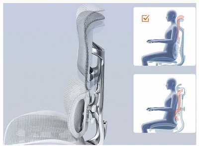 Sihoo Doro S300 -ergonominen toimistotuoli jalkatuella, valkoinen
