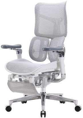 Sihoo Doro S300 -ergonominen toimistotuoli jalkatuella, valkoinen