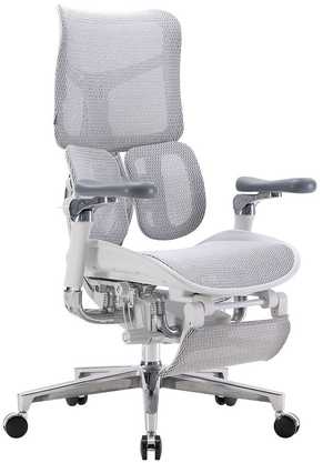 Sihoo Doro S300 -ergonominen toimistotuoli jalkatuella, valkoinen