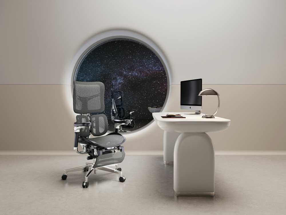 Sihoo Doro S300 -ergonominen toimistotuoli jalkatuella, musta