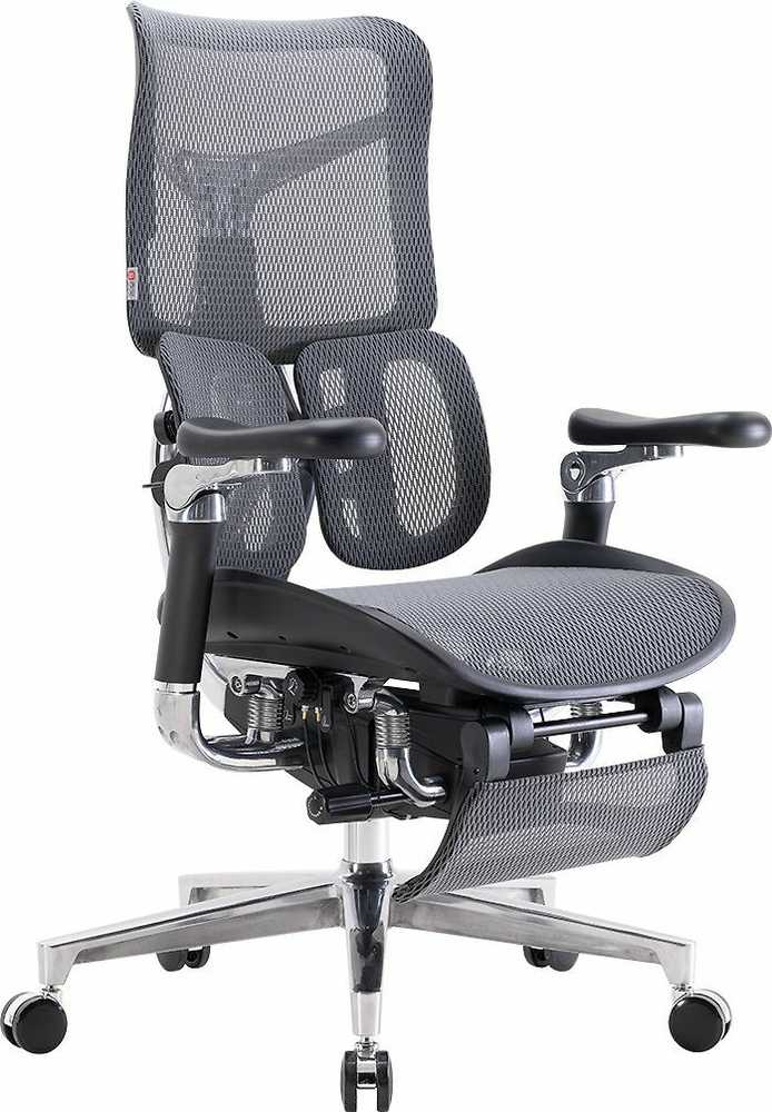 Sihoo Doro S300 -ergonominen toimistotuoli jalkatuella, musta