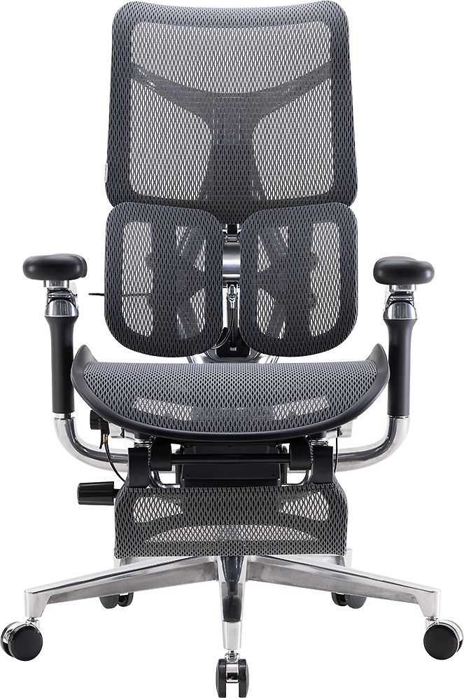 Sihoo Doro S300 -ergonominen toimistotuoli jalkatuella, musta