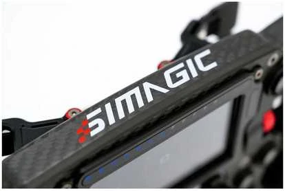Žaidimų vairas SIMAGIC FX Pro su spalvotu ekranu, pilnai anglies pluošto, su šešiomis mentelėmis, QR50 jungikliu