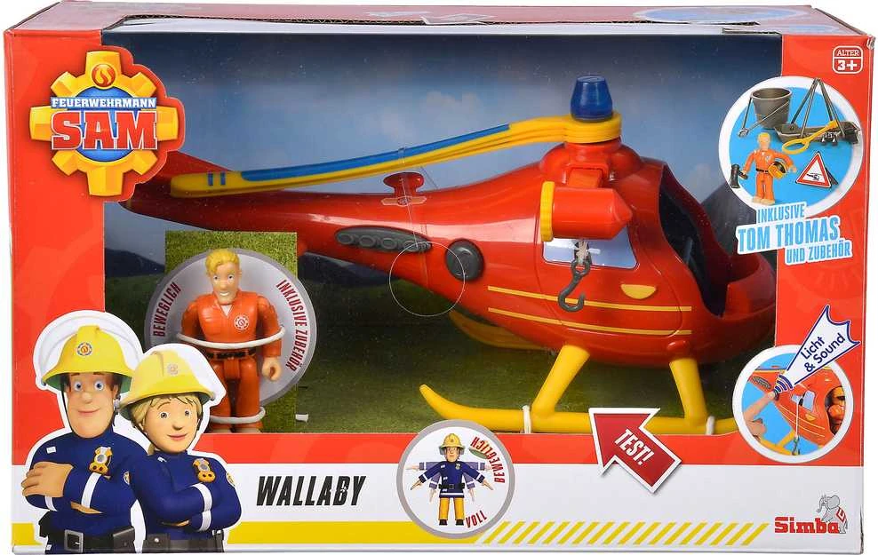Simba Simba Fireman Sam Sraigtasparnis Wallaby, Žaislų transporto priemonė (oranžinė / geltona, įskaitant paveikslėlį)