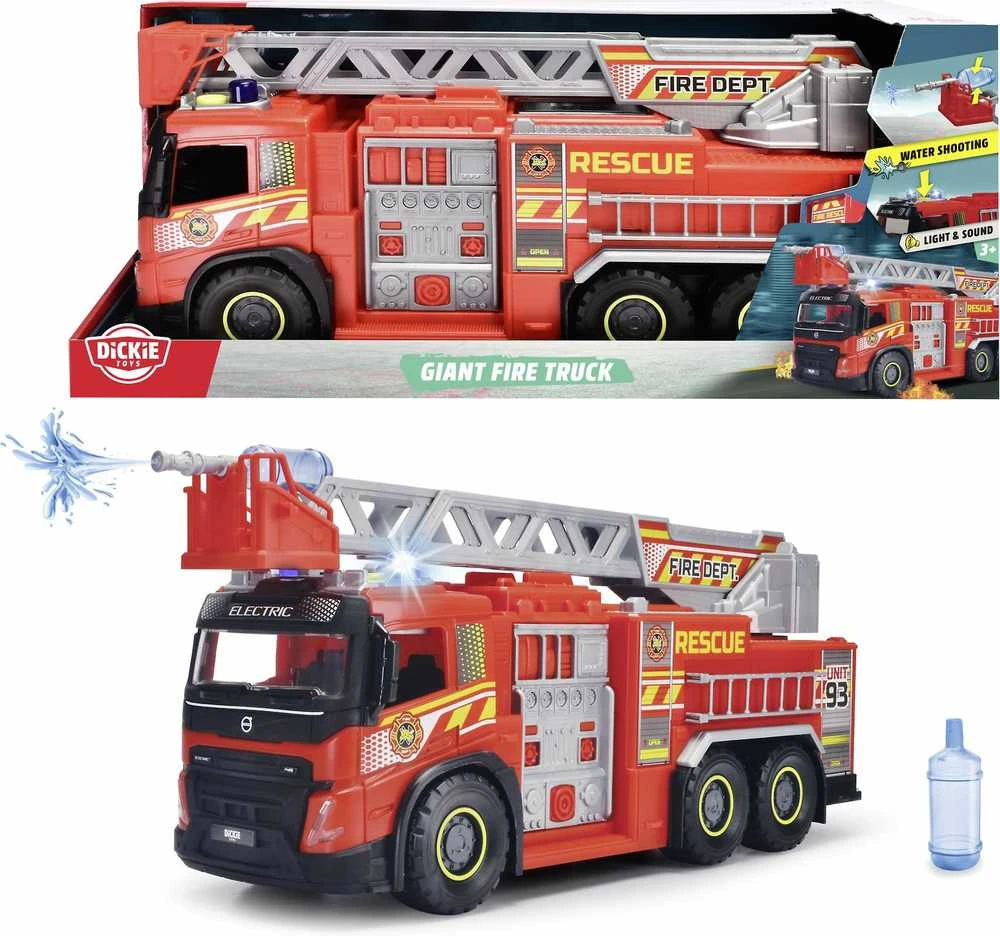 Gelbėjimo automobilis Dickie Volvo Big Raudona Fire Engine, 51 cm